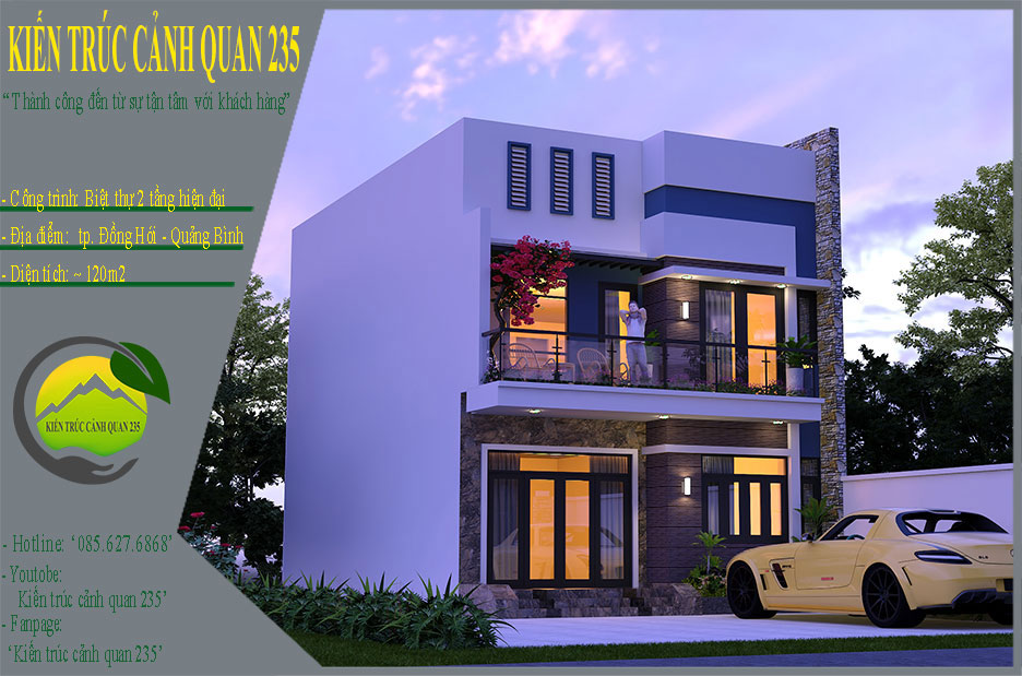 Biệt thự 2 tầng 3 phòng ngủ 130m2