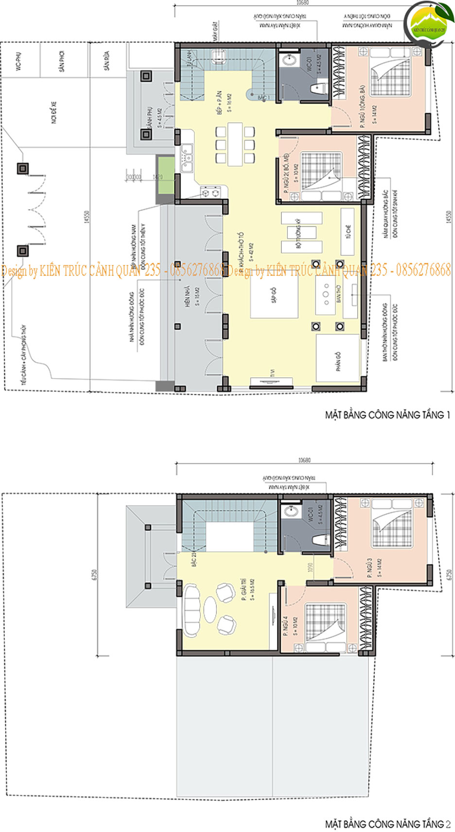 biệt thự 2 tầng kết hợp nhà thờ 80m2