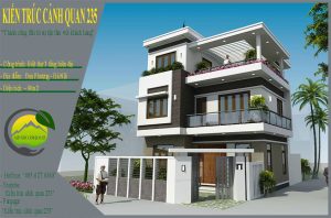 Biệt thự 3 tầng hiện đại mái nhật 90m2