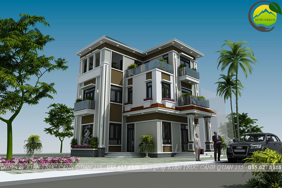 Biệt thự 3 tầng mái nhật hiện đại 100m2