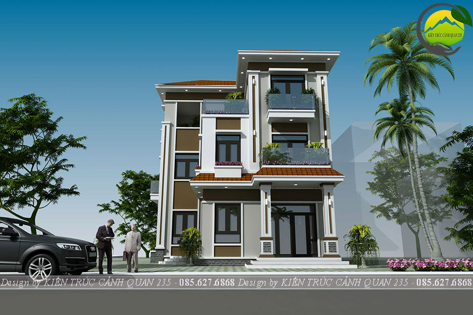 Biệt thự 3 tầng mái nhật hiện đại 100m2