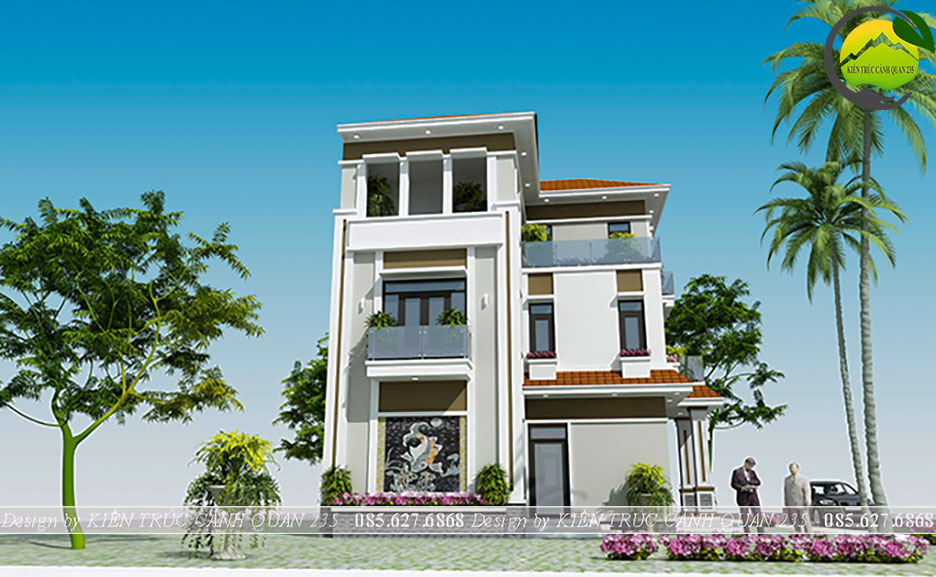 Biệt thự 3 tầng mái nhật hiện đại 100m2