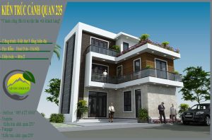 Biệt thự hiện đại 3 tầng chữ L 80m2