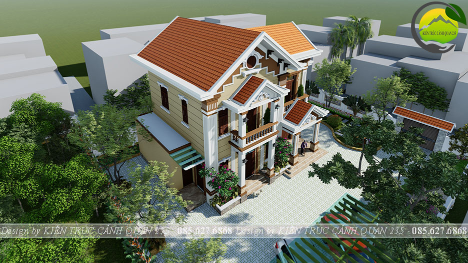 Biệt thự nhà vườn 2 tầng mái thái 130m2 tại Hải Dương