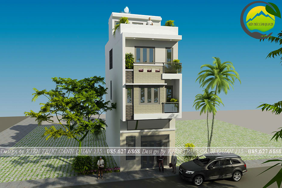 Nhà phố 3 tầng 1 lửng mái bằng 100m2 tại hà nội