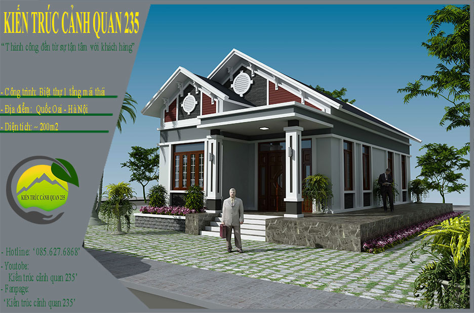 Nhà vườn 1 tầng mái thái 160m2 tại Hà Nội