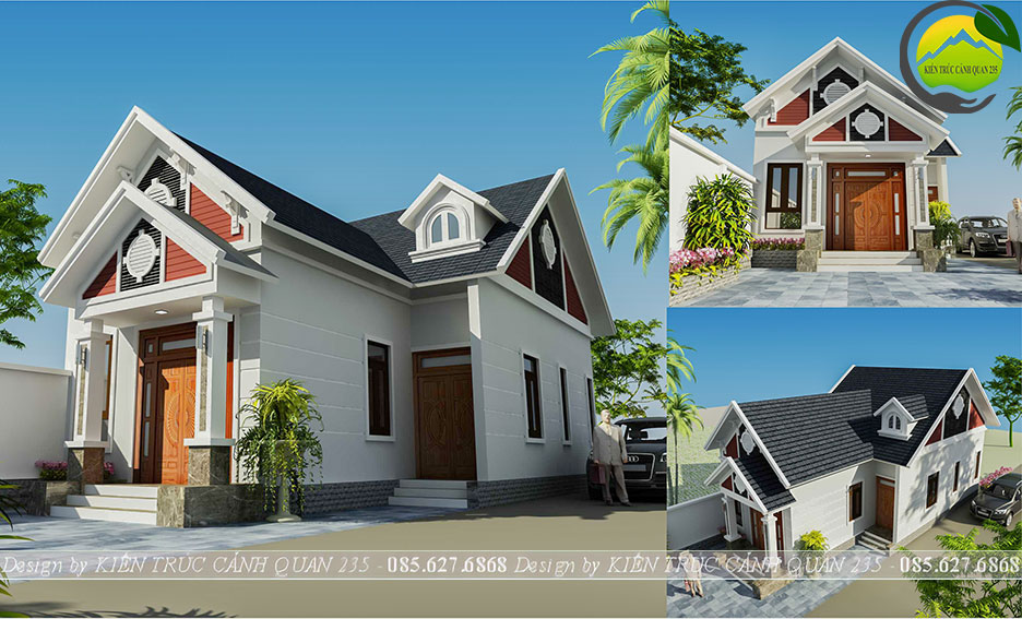 Nhà vườn 1 tầng mái thái 2 phòng ngủ 100m2