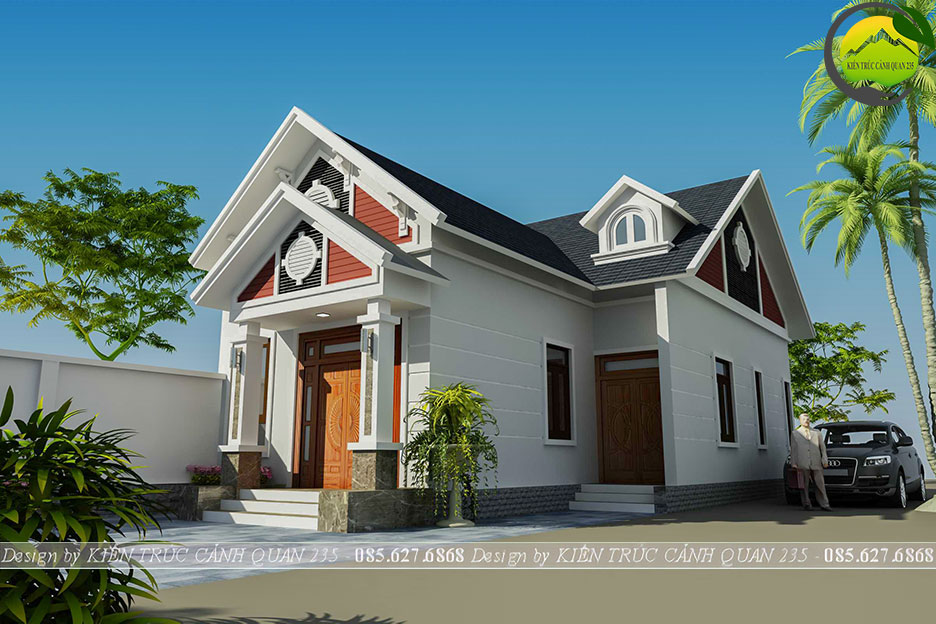 Nhà vườn 1 tầng mái thái 2 phòng ngủ 100m2