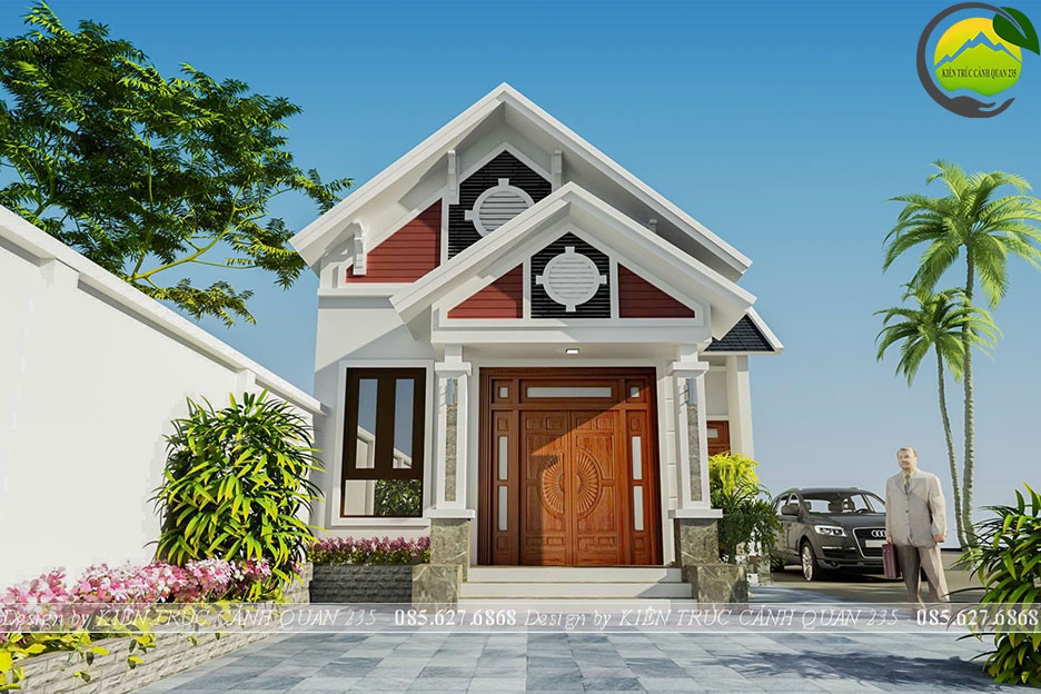 Nhà vườn 1 tầng mái thái 2 phòng ngủ 100m2