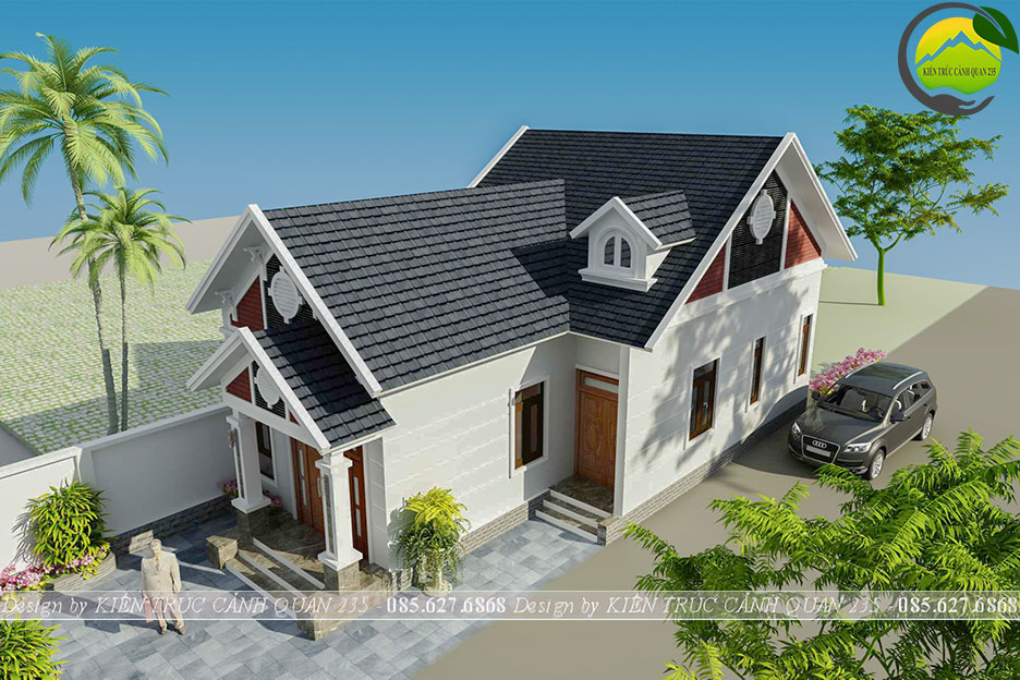 Nhà vườn 1 tầng mái thái 2 phòng ngủ 100m2