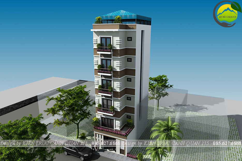 Mẫu thiết kế chung cư mini 6 tầng 100m2 tại hà nội