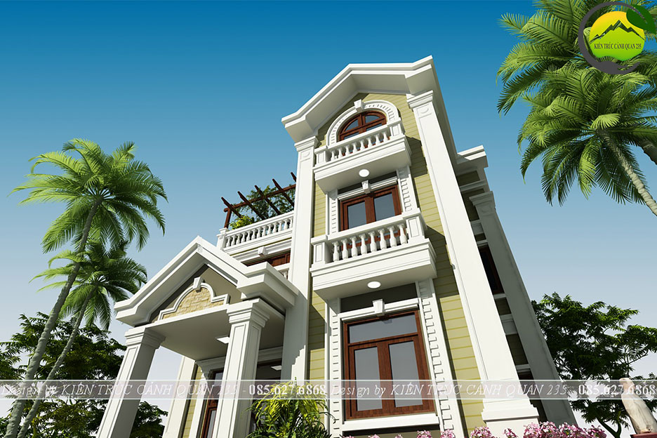 Biệt thự 3 tầng kiểu pháp 5 phòng ngủ 100m2 tại hà nội