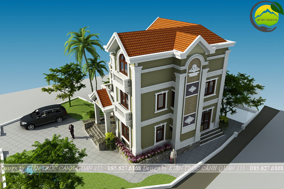 Biệt thự 3 tầng kiểu pháp 5 phòng ngủ 100m2 tại hà nội