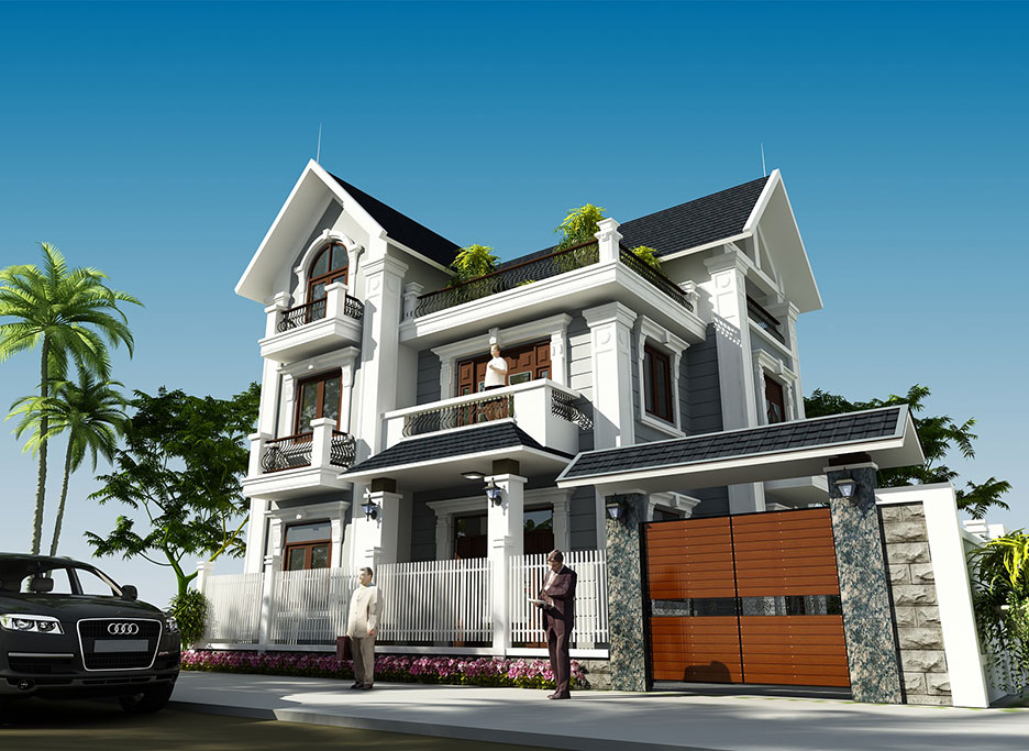 biệt thự đẹp mái thái