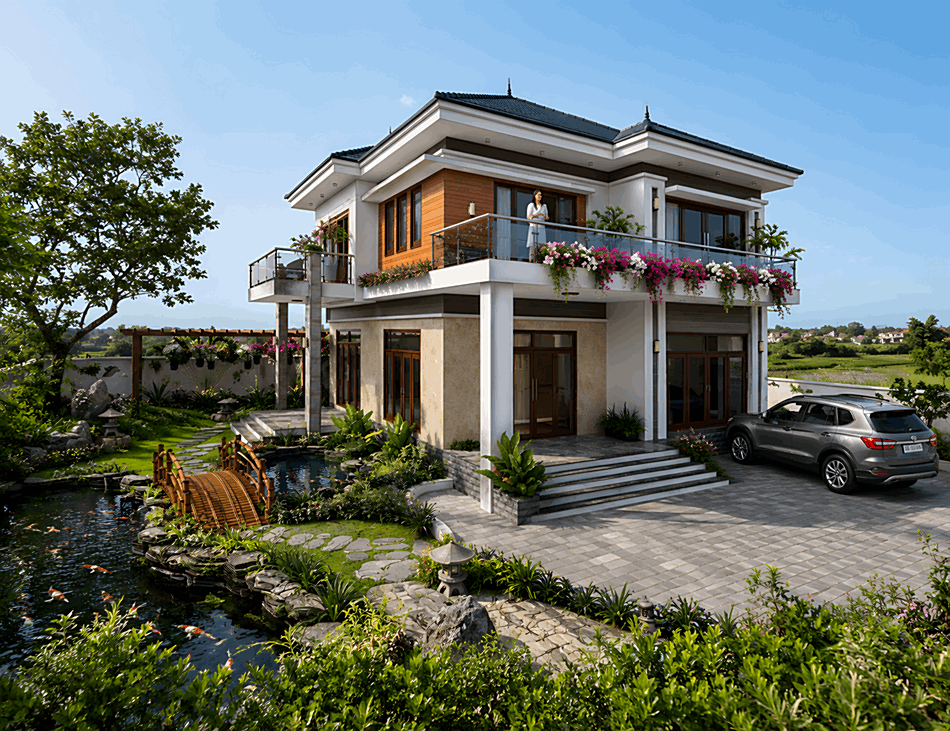 Biệt thự nhà vườn 2 tầng diện tích 250m2 tại Phú Thọ