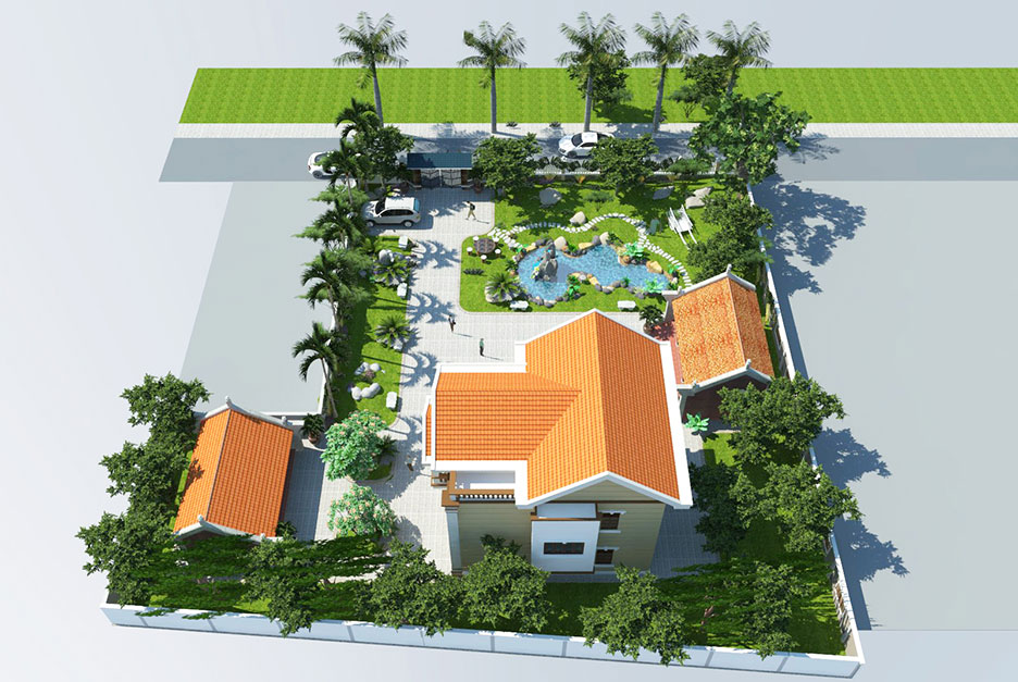 Biệt thự nhà vườn 1 tầng đẹp