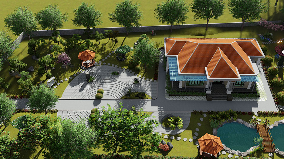 Biệt thự nhà vườn 1 tầng đẹp