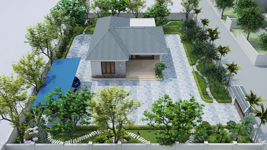 Biệt thự nhà vườn mái nhật