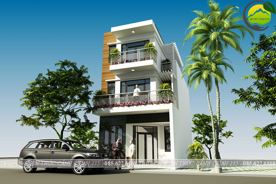 Mẫu nhà phố 3 tầng 3 phòng ngủ mặt tiền 6m tại Hà Nội