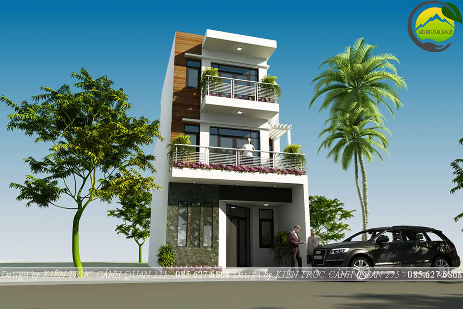 Mẫu nhà phố 3 tầng 3 phòng ngủ mặt tiền 6m tại Hà Nội