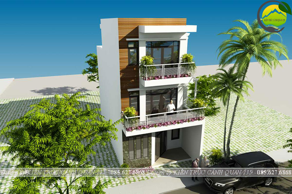 Mẫu nhà phố 3 tầng 3 phòng ngủ mặt tiền 6m tại Hà Nội