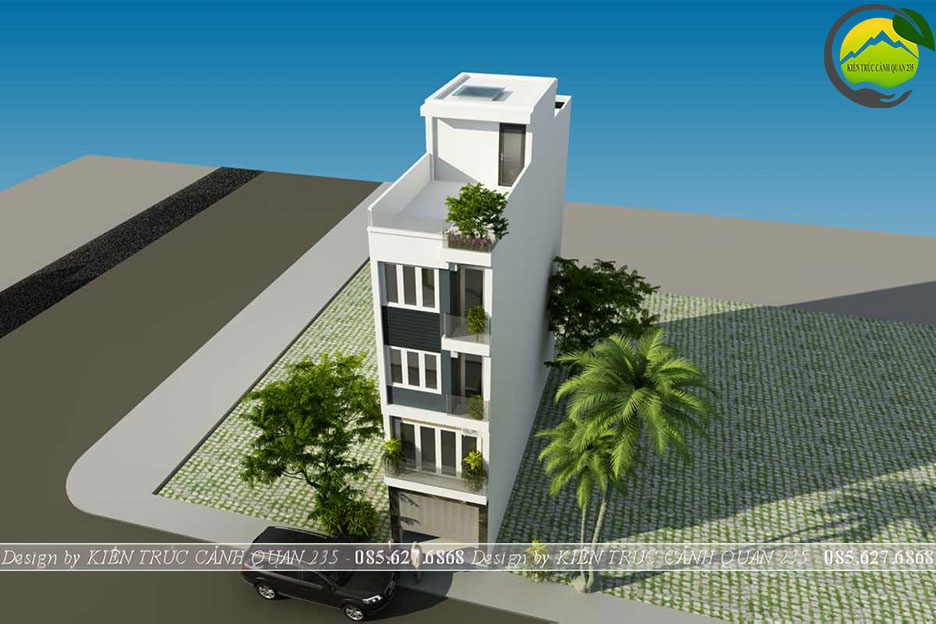 Mẫu nhà phố 4 tầng 1 tum rộng 54m2 mặt tiền 3,7m kết hợp kinh doanh