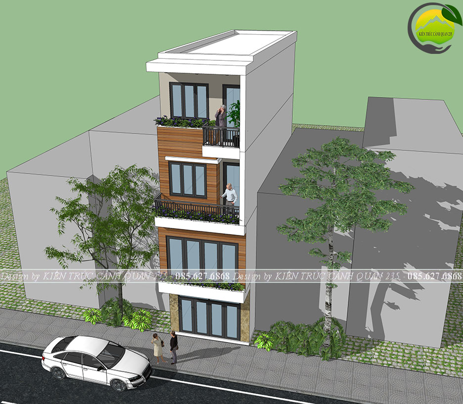 Mẫu nhà phố 4 tầng 4m hiện đại tại Hà Nội