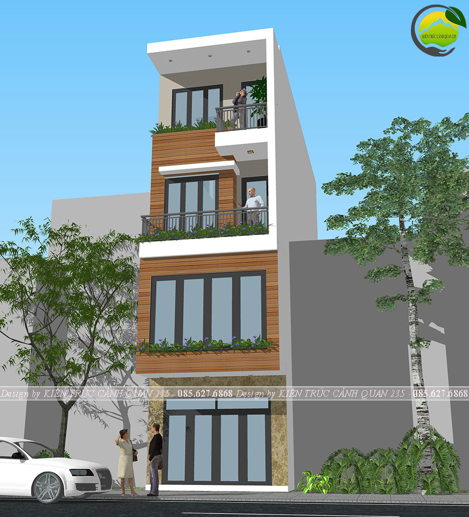 Mẫu nhà phố 4 tầng 4m hiện đại tại Hà Nội