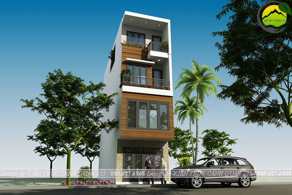 Mẫu nhà phố 4 tầng 4m hiện đại tại Hà Nội