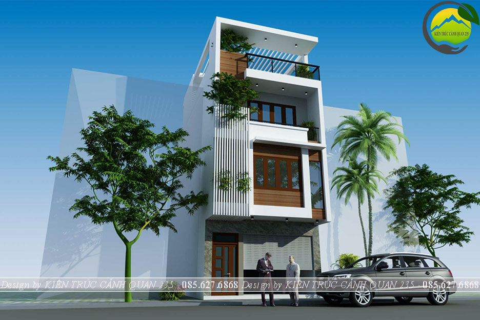 Mẫu nhà phố hiện đại 3 tầng có gara 5,5x13m tại Hà Nội