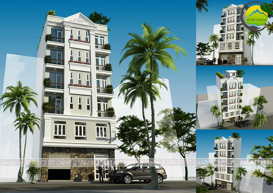 Mẫu thiết kế chung cư mini 6 tầng hiện đại 8x12m 13 phòng tại hà nội
