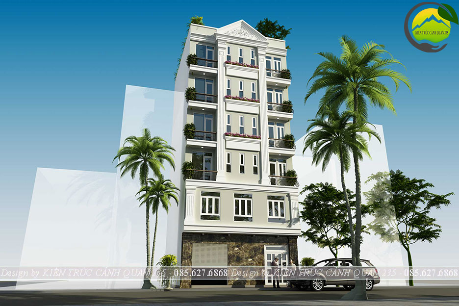 Mẫu thiết kế chung cư mini 6 tầng hiện đại 8x12m 13 phòng tại hà nội