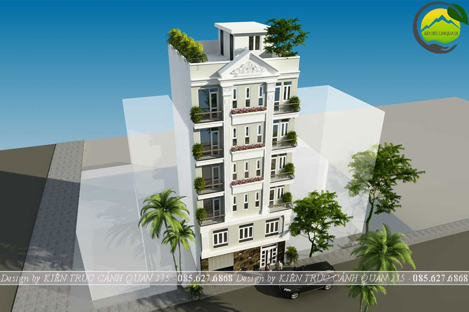 Mẫu thiết kế chung cư mini 6 tầng hiện đại 8x12m 13 phòng tại hà nội