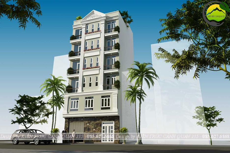 Mẫu thiết kế chung cư mini 6 tầng hiện đại 8x12m 13 phòng tại hà nội