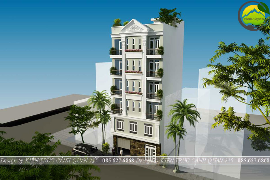 Mẫu thiết kế chung cư mini 6 tầng hiện đại 8x12m 13 phòng tại hà nội