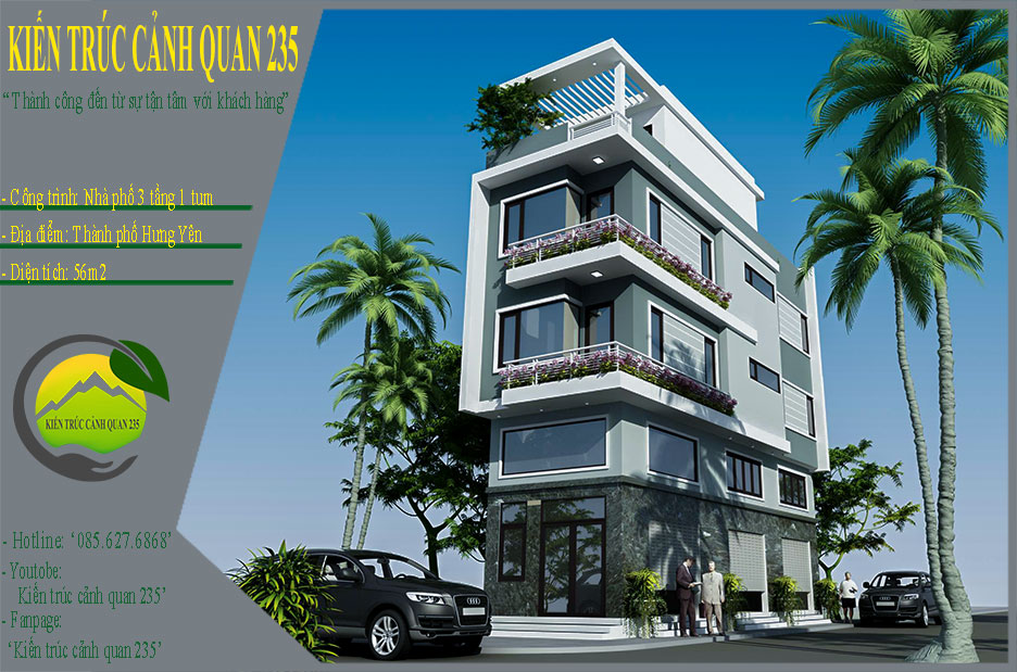 Nhà phố 3 tầng 1 tum kết hợp kinh doanh mặt tiền 4m tại Hưng Yên