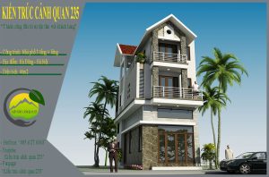 Nhà phố 3 tầng có gác lửng mái thái 4x11m tại Hà nội