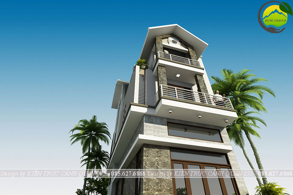 Nhà phố 3 tầng có gác lửng mái thái 4x11m tại Hà nội