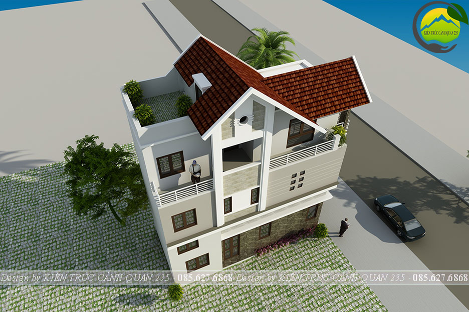 Nhà phố 3 tầng có gác lửng mái thái 4x11m tại Hà nội