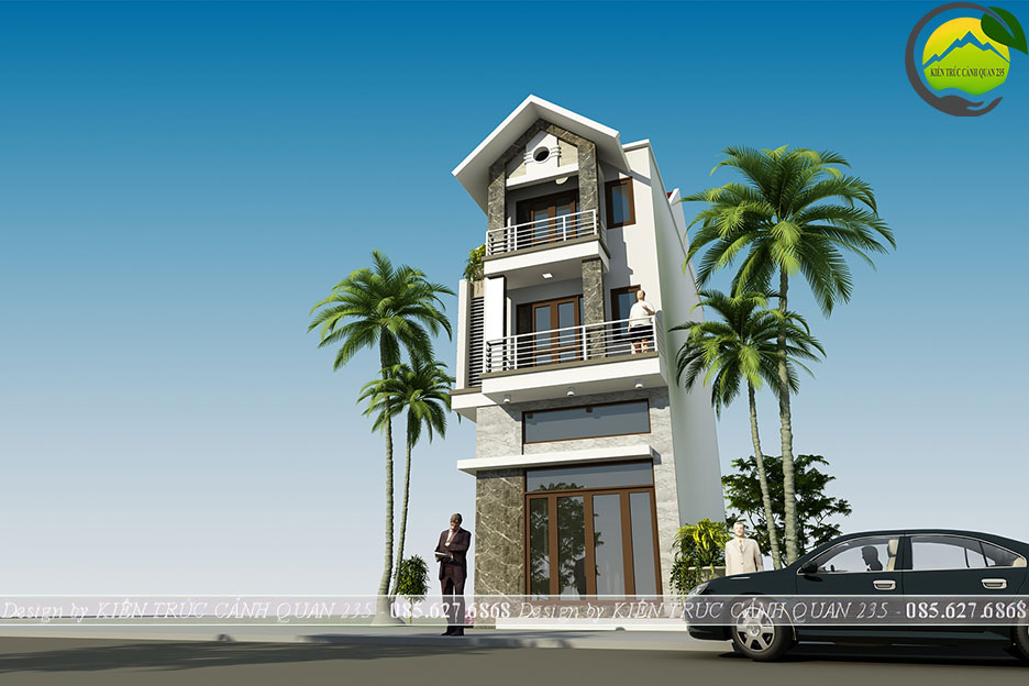 Nhà phố 3 tầng có gác lửng mái thái 4x11m tại Hà nội