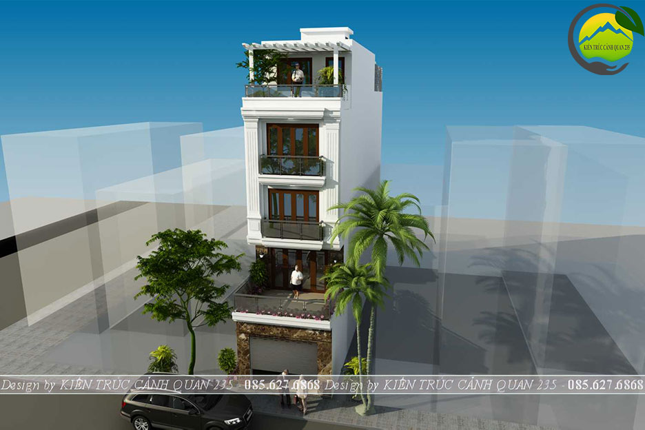Thiết kế nhà phố 5 tầng 1 tum hiện đại 4,5x20m tại Hà Nội