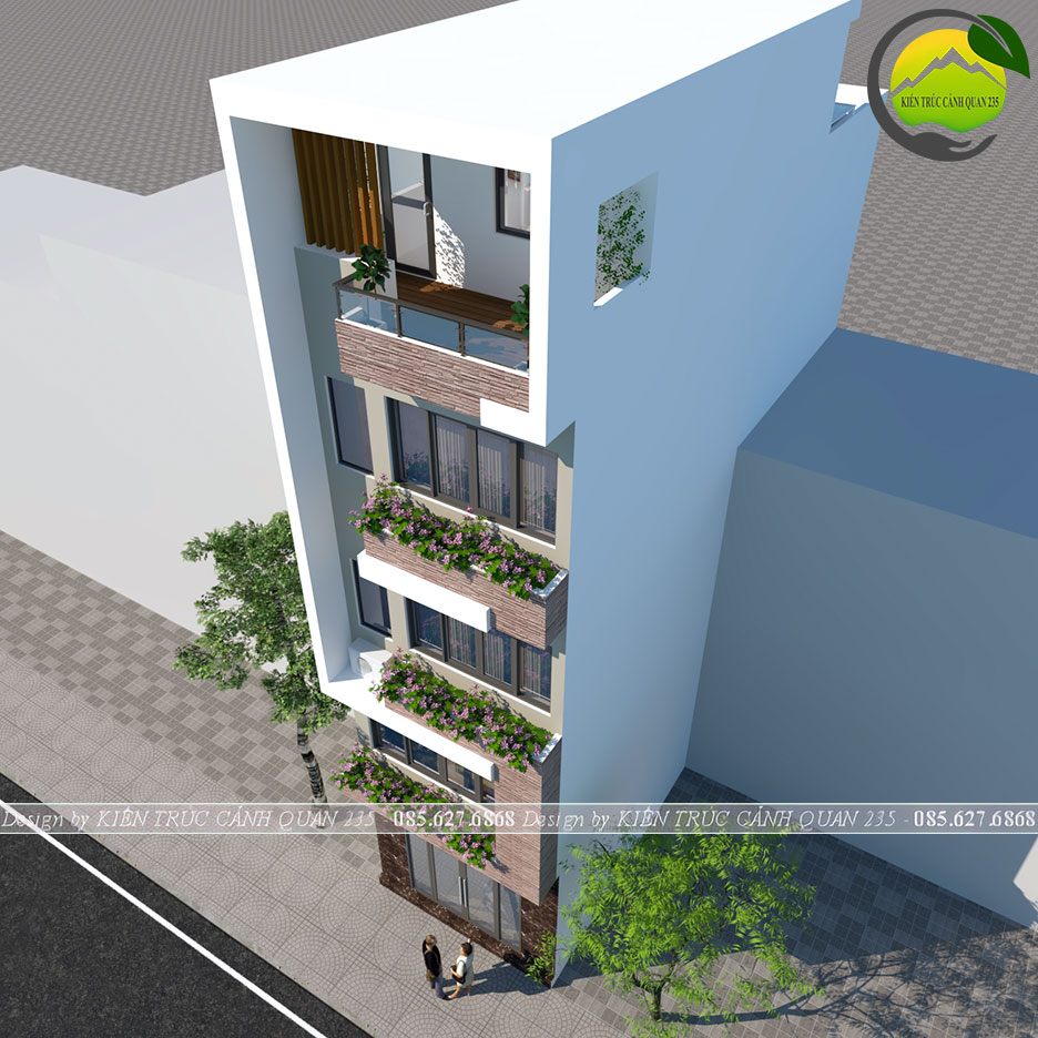 Nhà phố 5 tầng mái bằng 5 phòng ngủ 56m2 tại hà nội