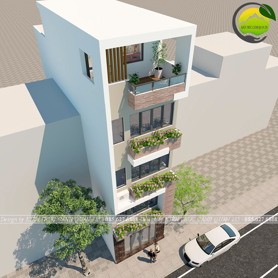 Nhà phố 5 tầng mái bằng 5 phòng ngủ 56m2 tại hà nội