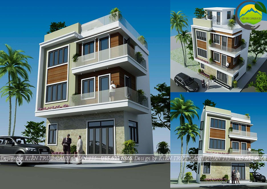 Nhà phố hiện đại 3 tầng 1 tum 3 mặt thoáng 6x8m tại Hà Nội