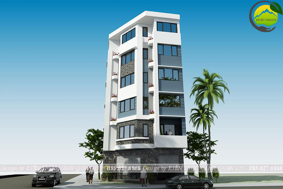 Nhà phố lô góc 2 mặt tiền 6 tầng hiện đại 64m2 tại Hà Nội