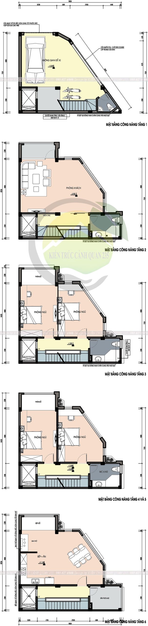 Nhà phố lô góc 2 mặt tiền 6 tầng hiện đại 64m2 tại Hà Nội