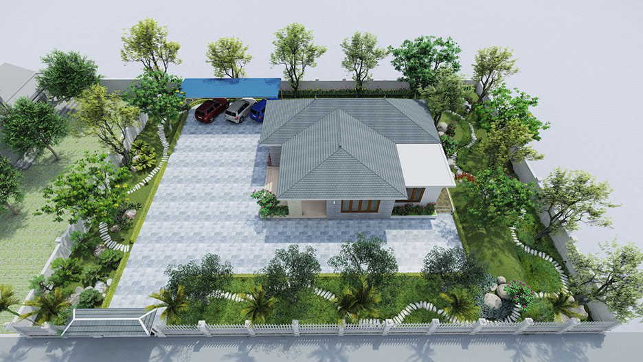 Nhà vườn đẹp ở nông thôn