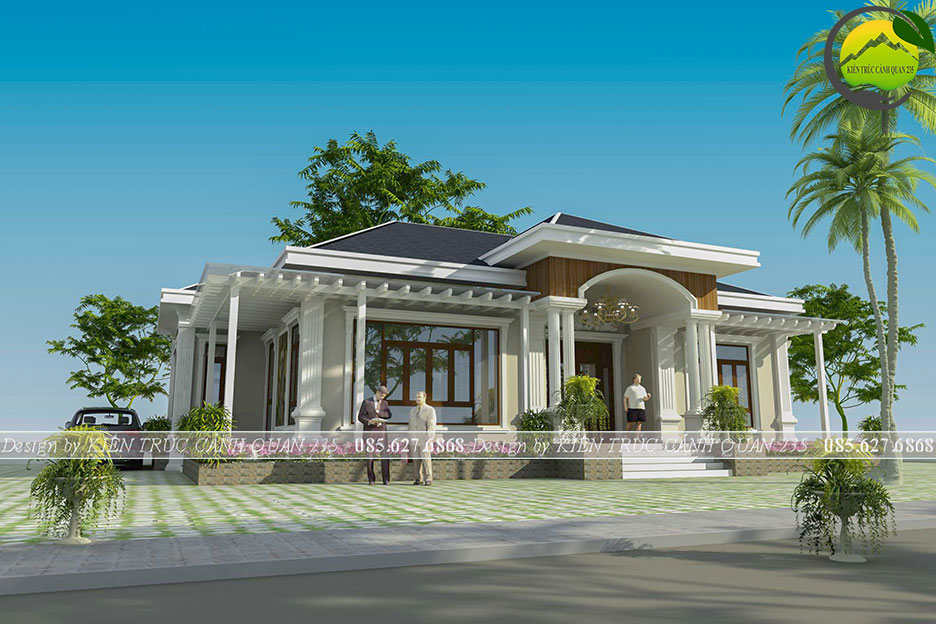 Thiết kế biệt thự nhà vườn đẹp 1 tầng tại sơn la