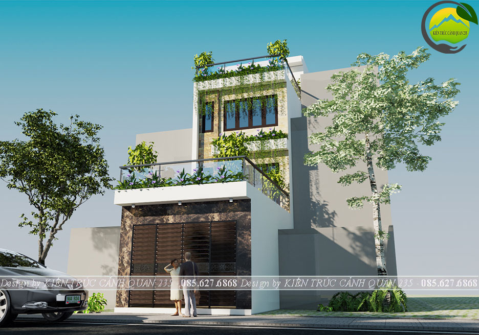 Thiết kế nhà phố 4 tầng hiện đại 84m2 mặt tiền 6m