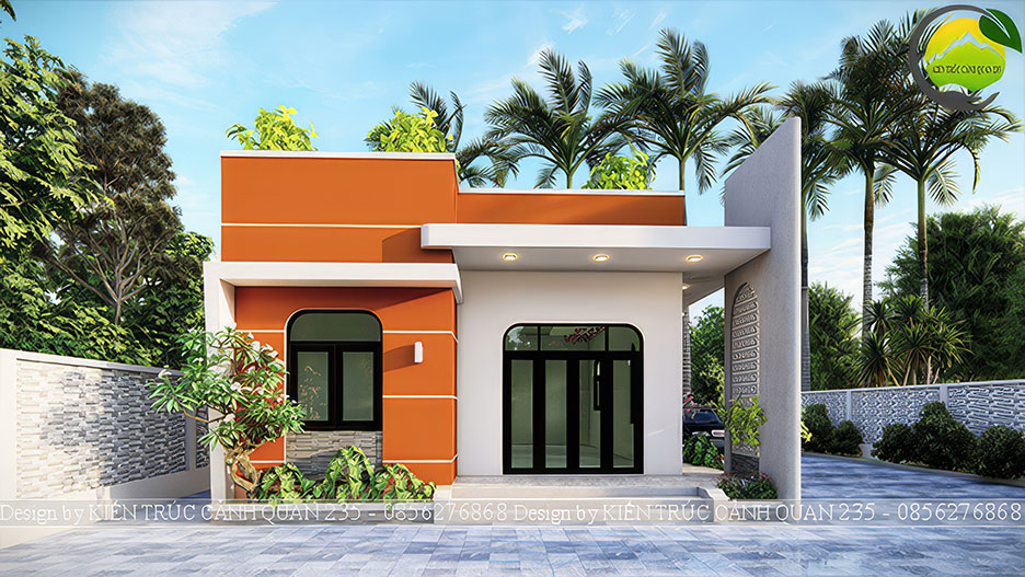thiết kế biệt thự 1 tầng hiện đại